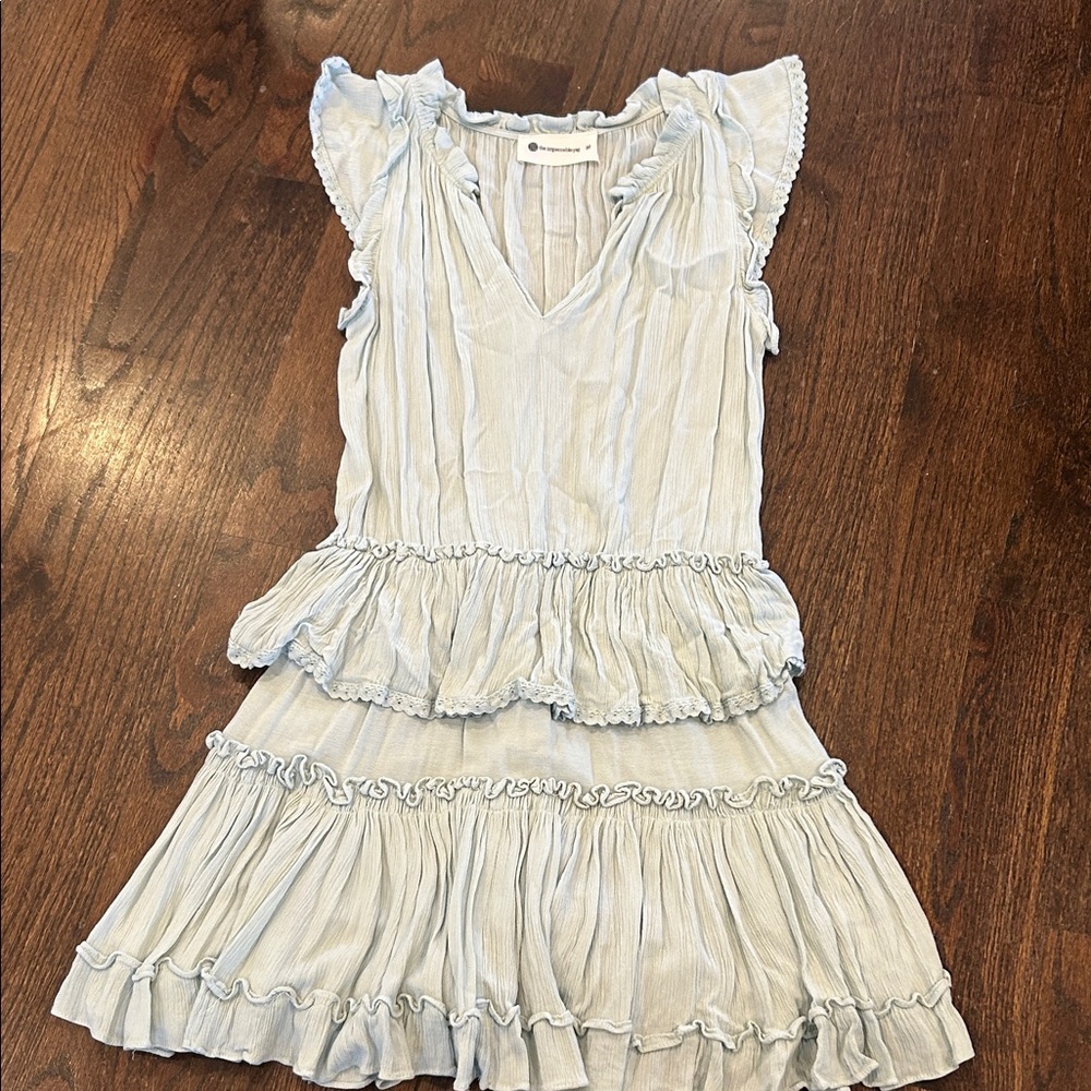 The Impeccable Pig Sky Blue Ruffle Dress